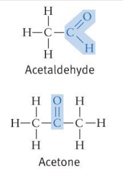 <p>2 types (Aldehydes and Ketones)</p><p></p>