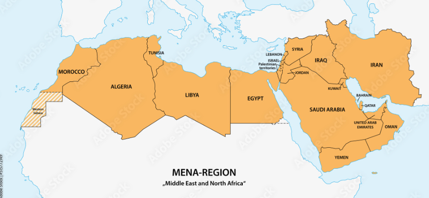 <p>Consists of North Africa and Southwest Asia</p>