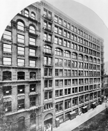 <p>Rand-McNally Building, Burnham and Root, Chicago, 1880’s</p>