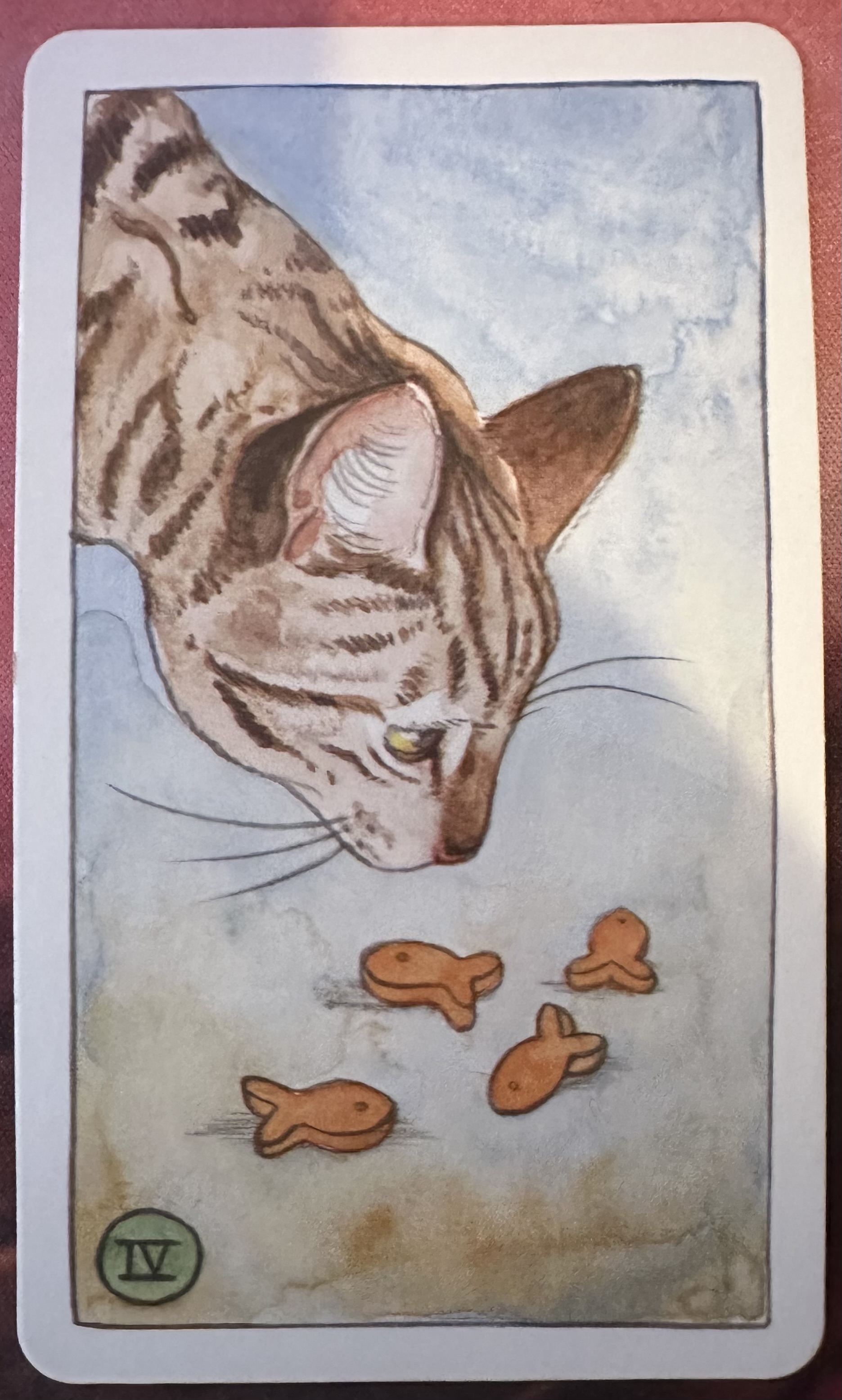 <p>Four of Pentacles (IV) Upright</p>