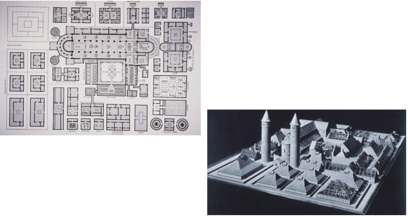 <p><span><span>Plan for a monastery, from Saint Gall, ca. 819 (6-10)</span></span></p>