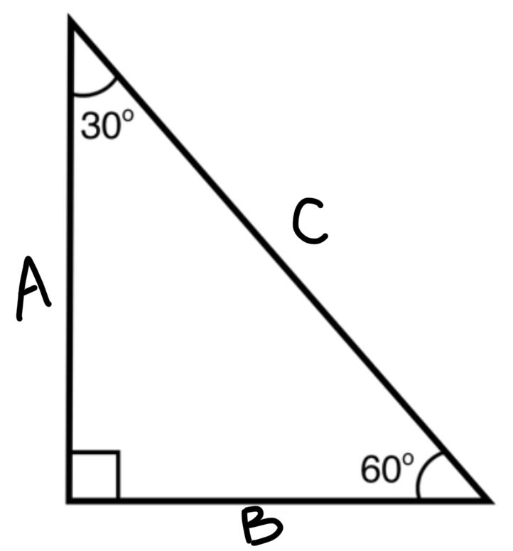 <p>Label this special triangle (unit circle style)</p>