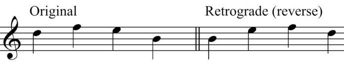 <p>repeating a melody backwards</p>