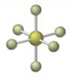 <p>6 bonding 0 lone, 90º</p>