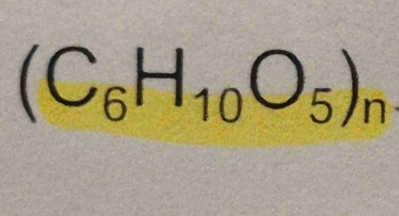 <p>(C6 H10 O5)n</p>