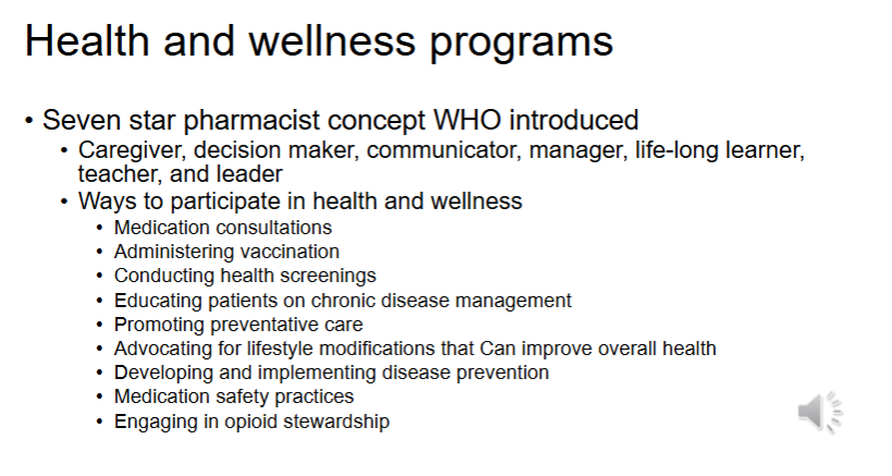 <p>c. </p><p></p><p><strong>LO: Obtaining management support is not one of the WHO seven star pharmacists concepts</strong></p>