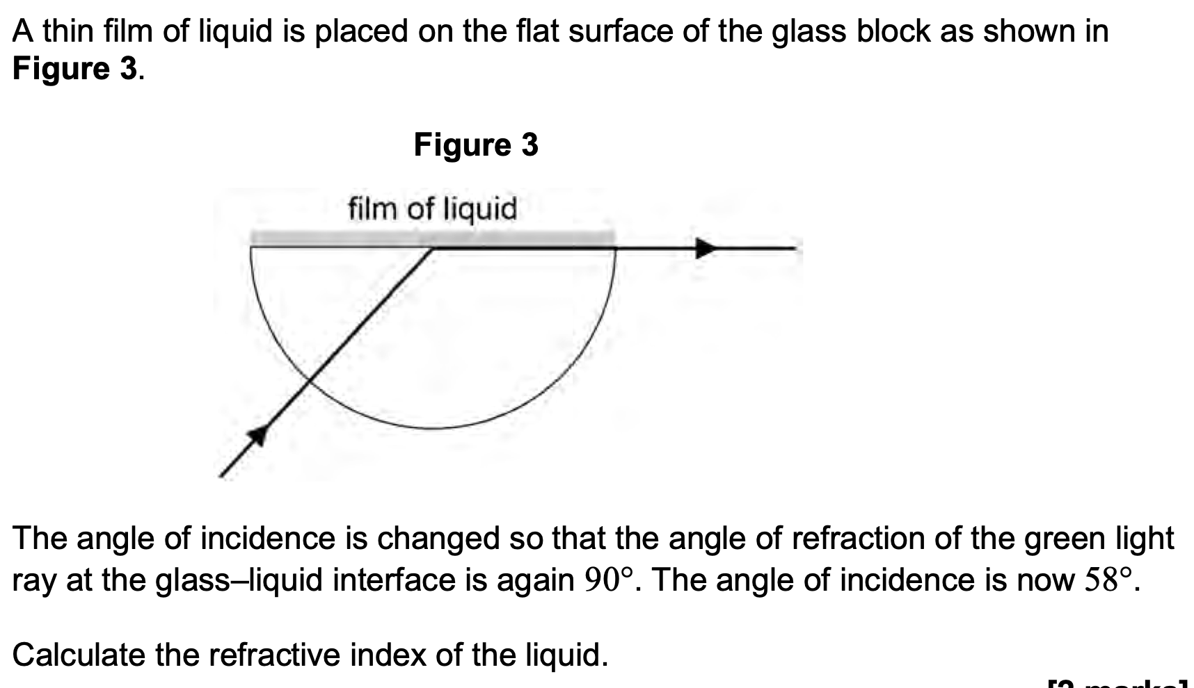 n of glass = 1.6