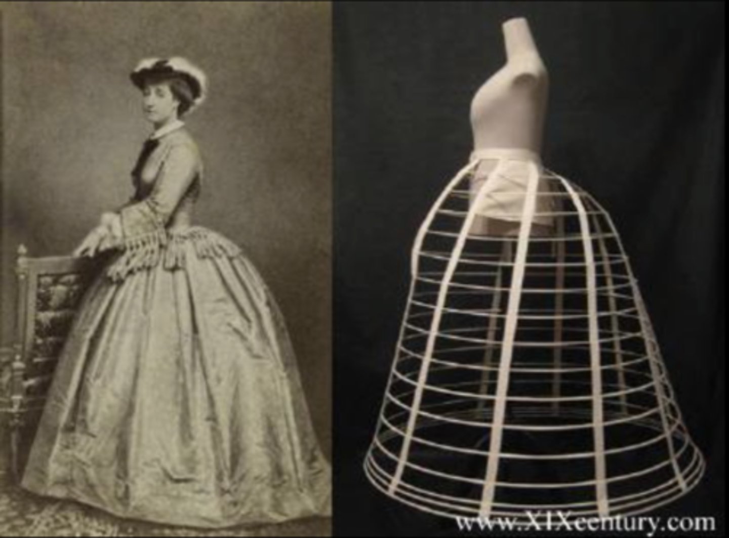 <p>- Narrowing waist</p><p>- Tightly fitted bodice</p><p>- Wider (tiered) skirts</p><p>- Men get "pigeon chests"</p><p>- Shoulders were still sloped through the neckline</p><p>- full and puffy sleeves (gigot sleeve) which featured a large puff at the shoulder that tapered to a narrow cuff</p><p>- bloomers</p><p>Pagoda sleeve (fullness at the wrist)</p><p>Queen Victoria inspires the white wedding dress</p>