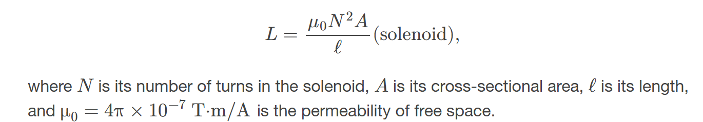 <p>is defined as the ratio of the induced emf to the rate of change of current in the solenoid, considering its geometry and the number of turns. </p>