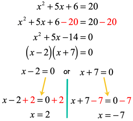 <p>Factor the quadratic equation the same way you would factor ax² ± bx ± c. (fx ± d)(gx ± e) where the two solutions would be x = ± d/f and x = ± e/g </p><p></p>