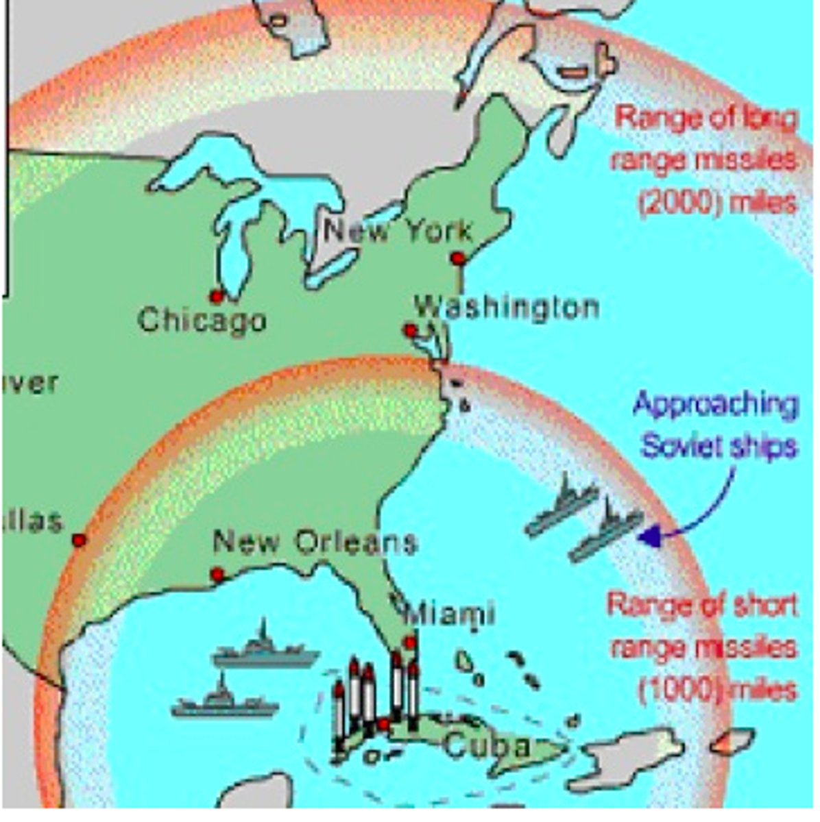 <p>Placement of missiles in Cuba that led to a 13 day standoff and a threat of nuclear war between the US and the USSR</p><p>Colocación de misiles en Cuba que provocó un enfrentamiento de 13 días y una amenaza de guerra nuclear entre Estados Unidos y la URSS</p>