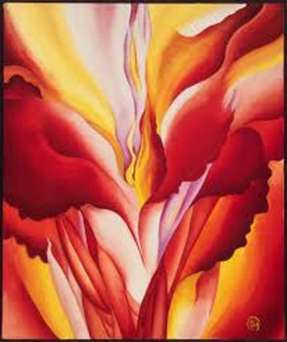 <p>US modernism </p><p>Making images of flowers in the summer</p><p>She didnt like the big city, so she went to the suburbs</p><p>She is zoomed in on the flower</p><p>Abstracts the image</p><p>Intrigued to see how we can see the world in a new way</p><p>Photographers would also do this</p><p>Supposed to look sexual</p><p>She denied it at the time period</p><p>Didnt want to be forced to paint one way</p>