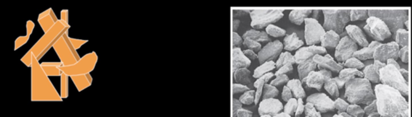 <p>Plaster</p><p>Rough and irregular particle shapes</p>