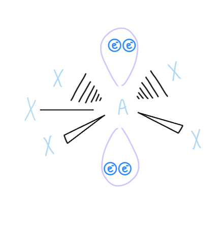 <p>AX5E2, sp3d3 hybridized </p>