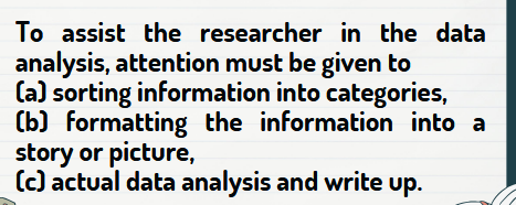 <p>There are two important areas of</p><p>consideration in the writing up of</p><p>the data in the _________, namely:</p><p>• data analysis</p><p>• data presentation.</p>