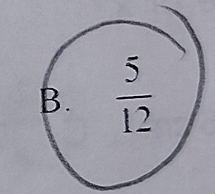 <p>5 over 12</p>