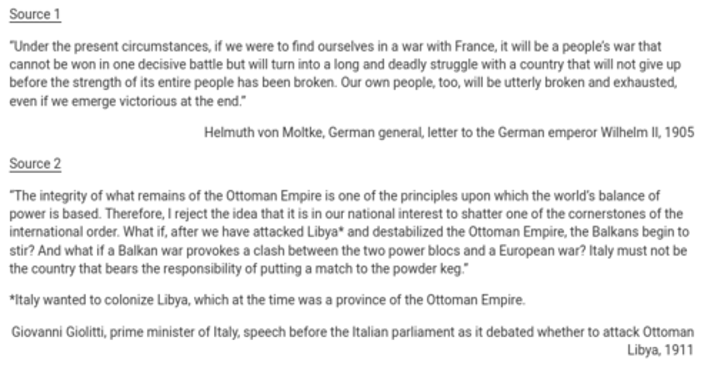<p>previous conflicts had stirred intense nationalism in France and Germany</p><p>3 multiple choice options</p>