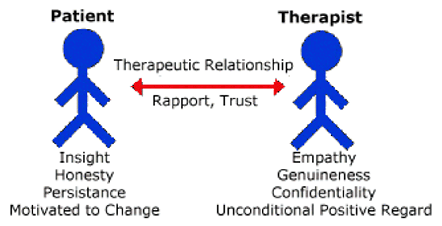 <p>the bond of trust between a patient and therapist and their agreement to work together for the patient's well-being</p>
