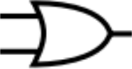 <p>An arrowhead that takes two inputs and has one output</p>