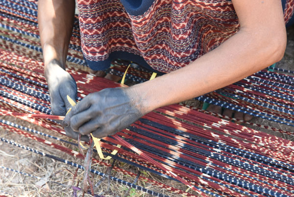 <ul><li><p>CAR (Ifugao)</p></li><li><p>The technique of dyeing the cotton yarns before weaving</p></li></ul>