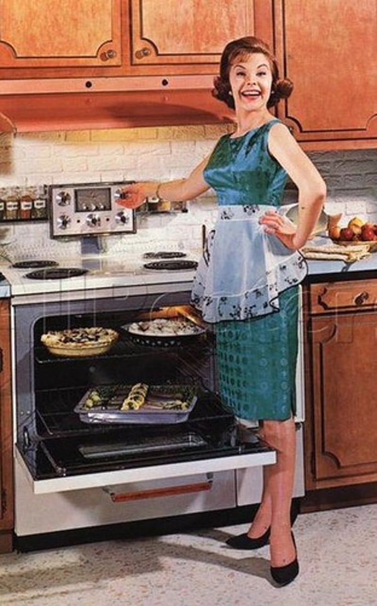 <p>Nuclear families with women primarily managing the household and new appliances marketed to them.</p>