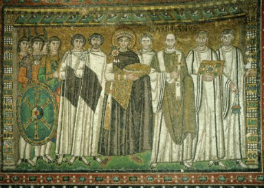 <p>Emperor Justinian and His Attendants</p>