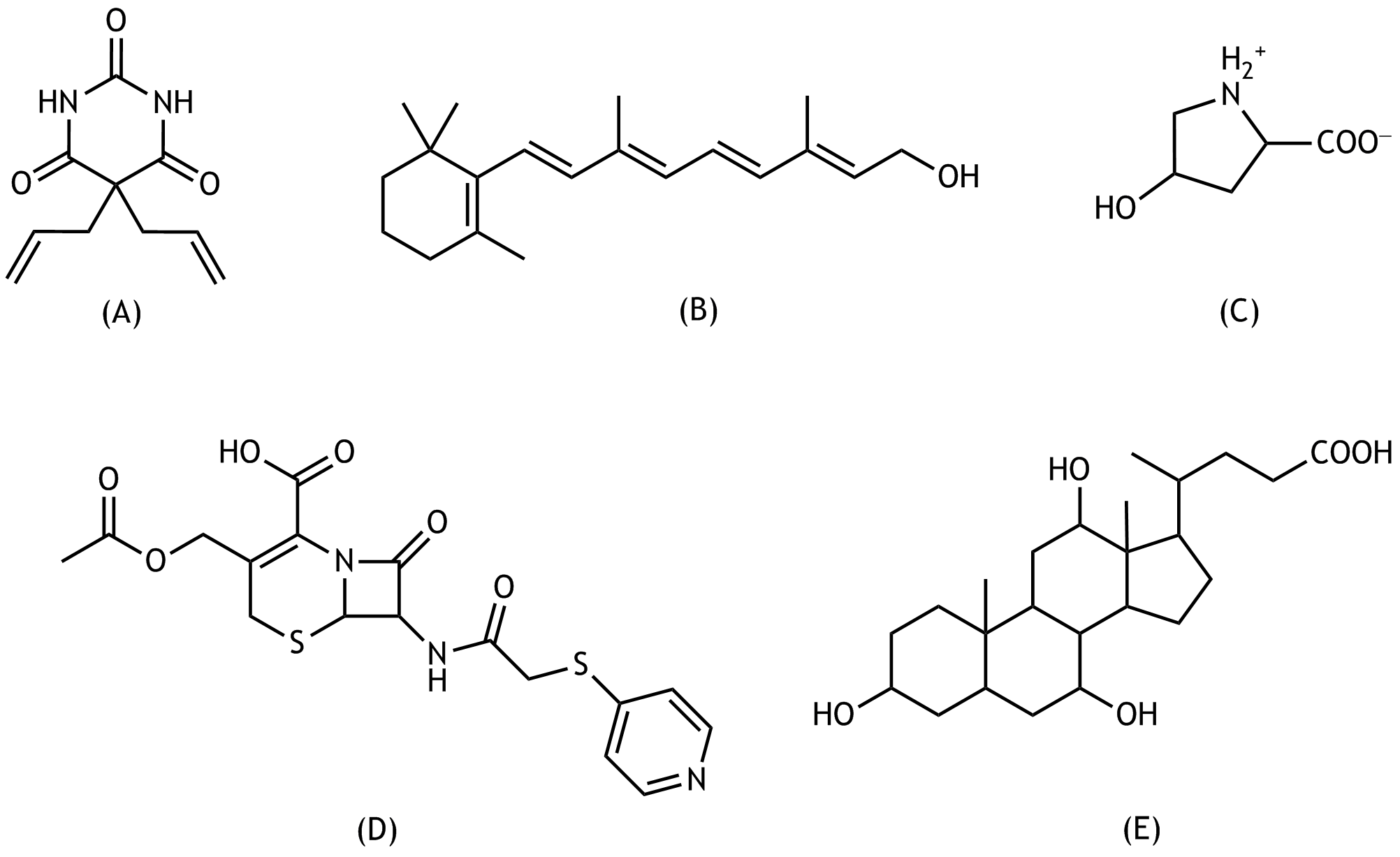 <p>26. Which of these structural formulas contains an aromatic system?</p>