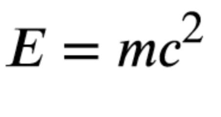 <p><span>Energy and mass are equivalent, as proportional to the speed of light squared.</span></p><p><span>ex. 1 g of water creates almost 90 trillion J of energy</span></p><p>Albert Einstein derived the equation E=mc² </p>