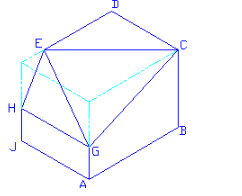 <p>(See figure) Consider the isometric pictorial view of a flat-faced block. If edge JA on the</p><p>drawing and the actual block are scaled 1:1 (i.e., equal in length), which other edge is scaled</p><p>1:1?</p><p>a) HE</p><p>b) EG</p><p>c) GC</p><p>d) EC</p><p>e) all of the previous</p><p>f) none of the previous</p>