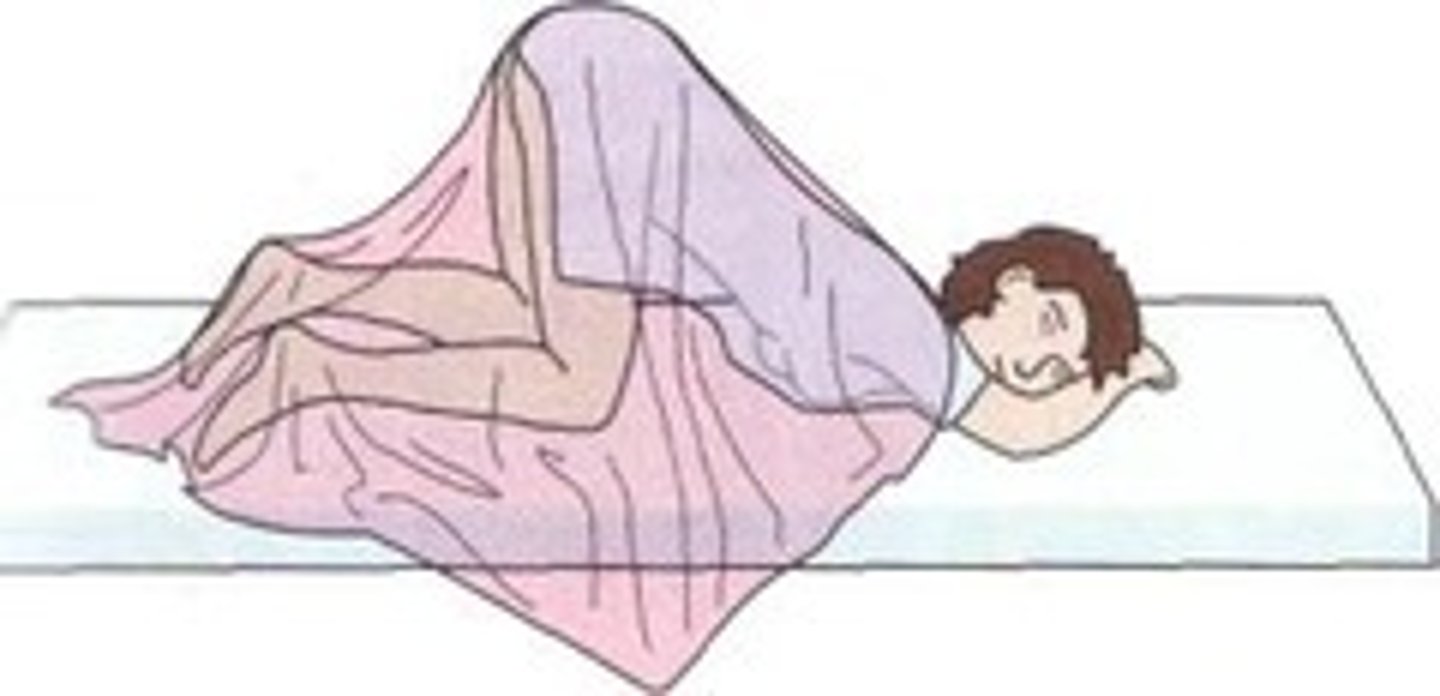 <p>prone and bent at the waist resting on the knees with arms above the head</p><p>- gynecological or rectal exams</p><p>- treatments of spinal adjustments</p>