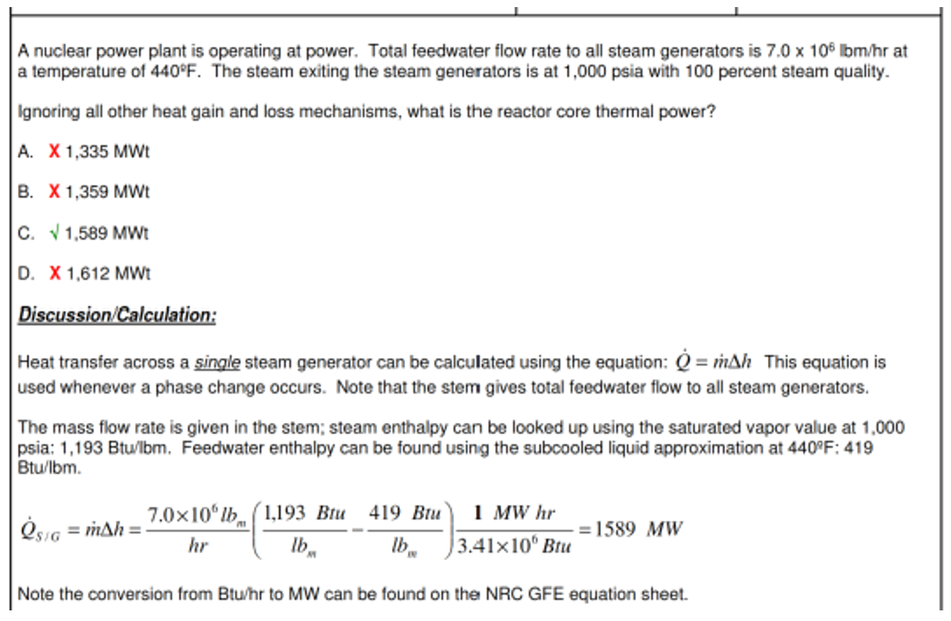 <p>Calculate Core Thermal Power</p>