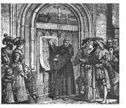 Religious reform movement begun by Catholic monk Martin Luther who began to question the practices of the Latin Christian Church beginning in 1519. It spit the Roman Catholic Church and resulted in the 'protesters' forming several new Christian denominations, including the Lutheran, Calvinist, and Anglican Churches, among many others.