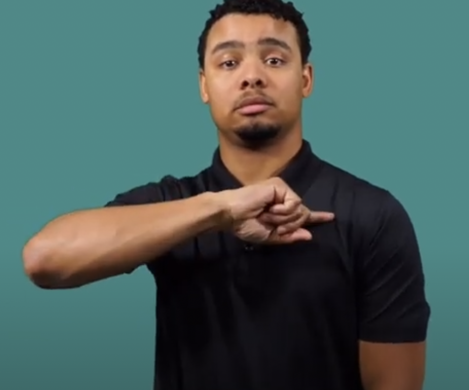 <p>pointing to yourself, circle the finger around then end like this</p>