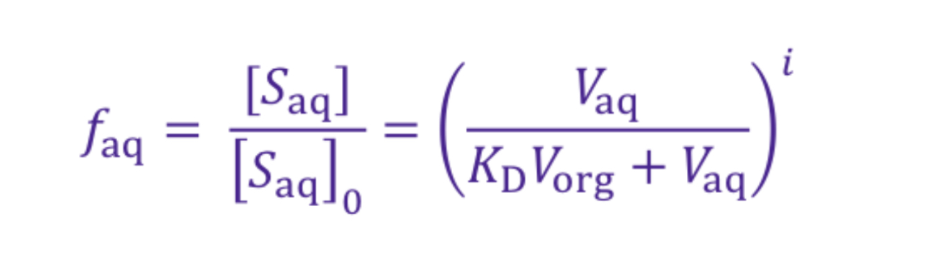 <p>f(aq) = fraction of aqueous solvent left behind</p>