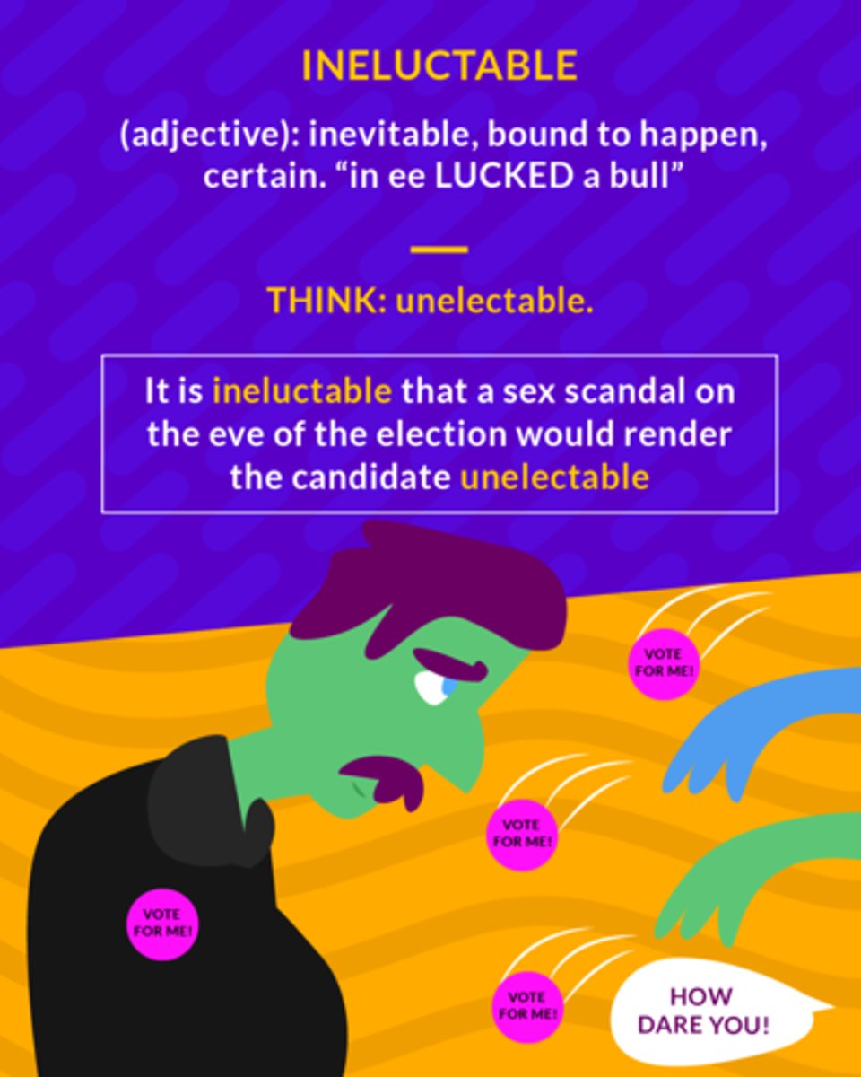 <p>(adj.) certain, inevitable, unavoidable</p>