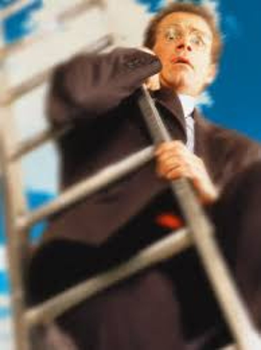<p>a specific phobia involving an irrational and excessive fear of heights</p>