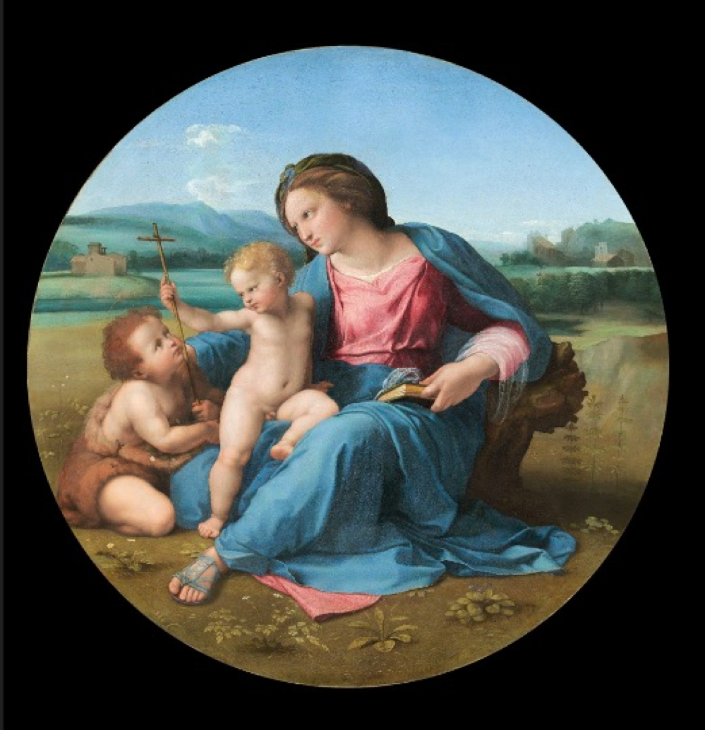 <p>Describe the composition of <span style="background-color: transparent;"><em><span>Alba Madonna </span></em><span>and its significance </span></span></p>