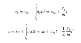 ax = Fx/m = constant