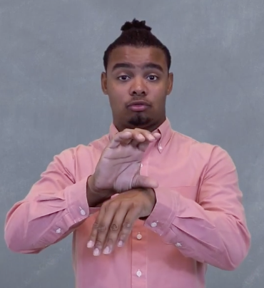 <p>Use “C” handshape; tap the handshape on the back of your right hand <strong>twice</strong></p>