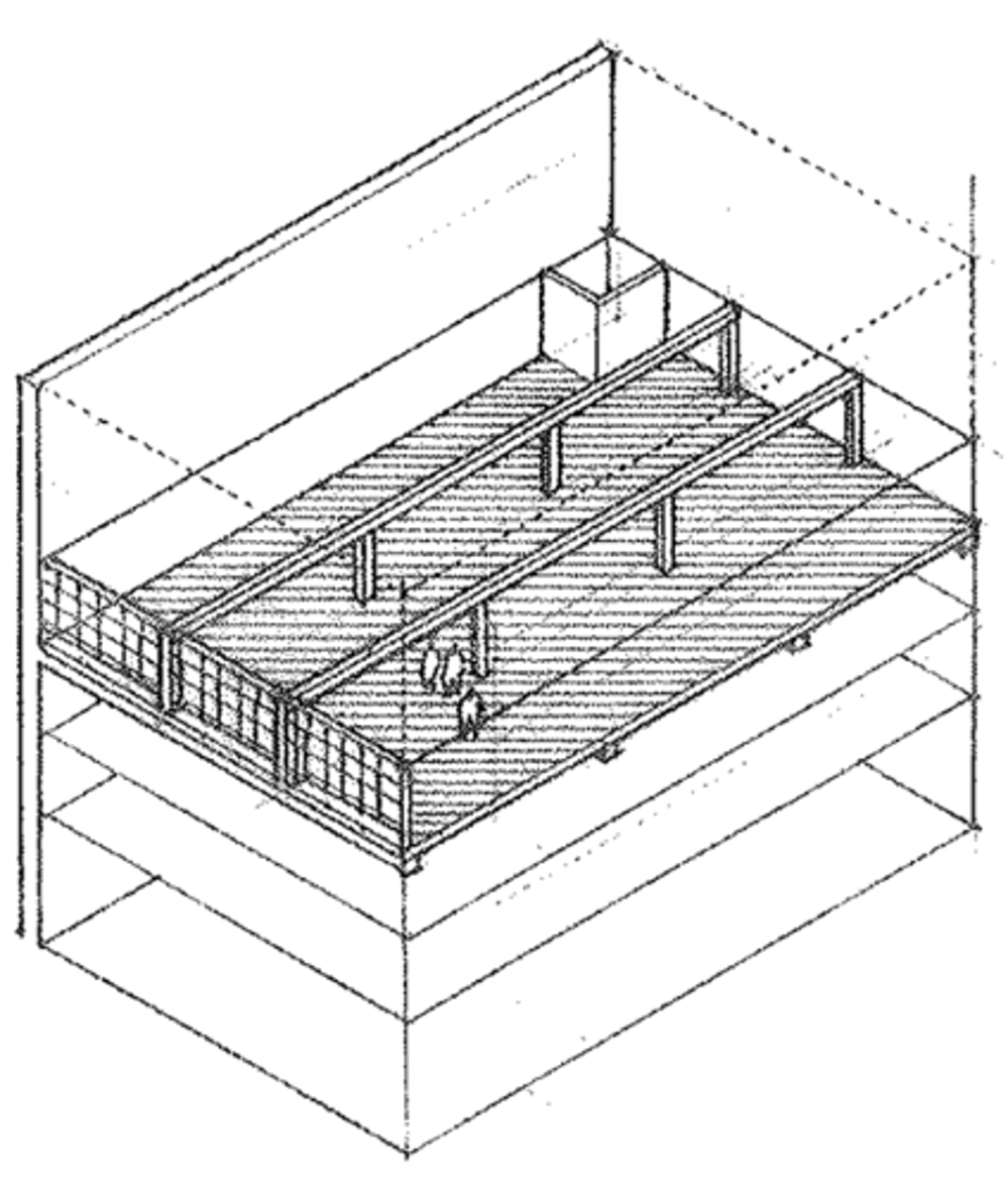 <p>a building have several floors with large areas of unobstructed space</p>