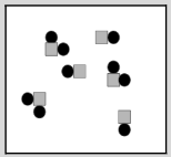 <p>The image below shows two types of atoms bonded together. What best describes what this image represents?</p>