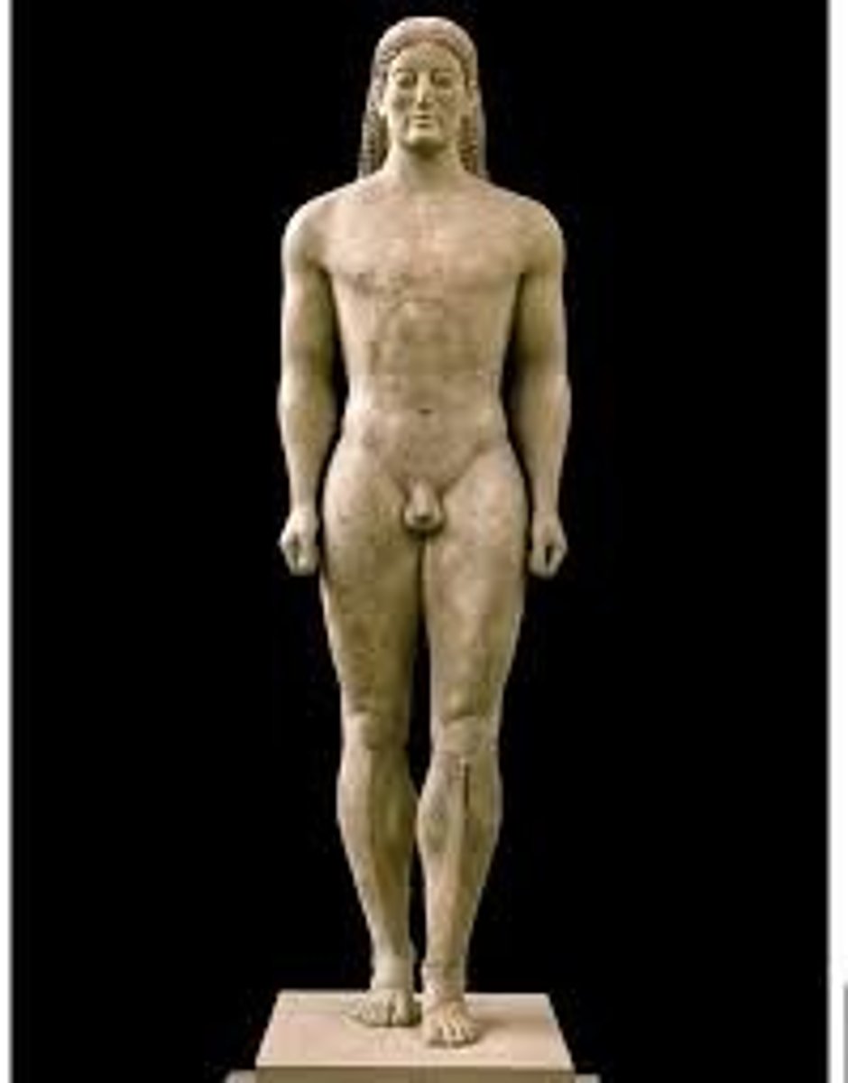 <p>Date/Style: Archaic Greek, 530 BCE</p><p>Materials/Tech: Parian marble</p><p>Location: Athens, Greece</p><p>Function: Grave marker</p>