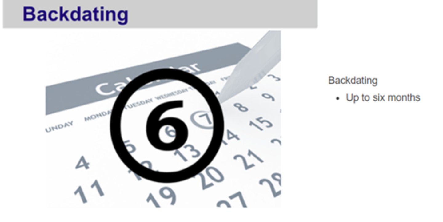 <p>( v - to make something effective from a date earlier than the present date)</p><p>lùi lại ( ngày , thời gian)</p>