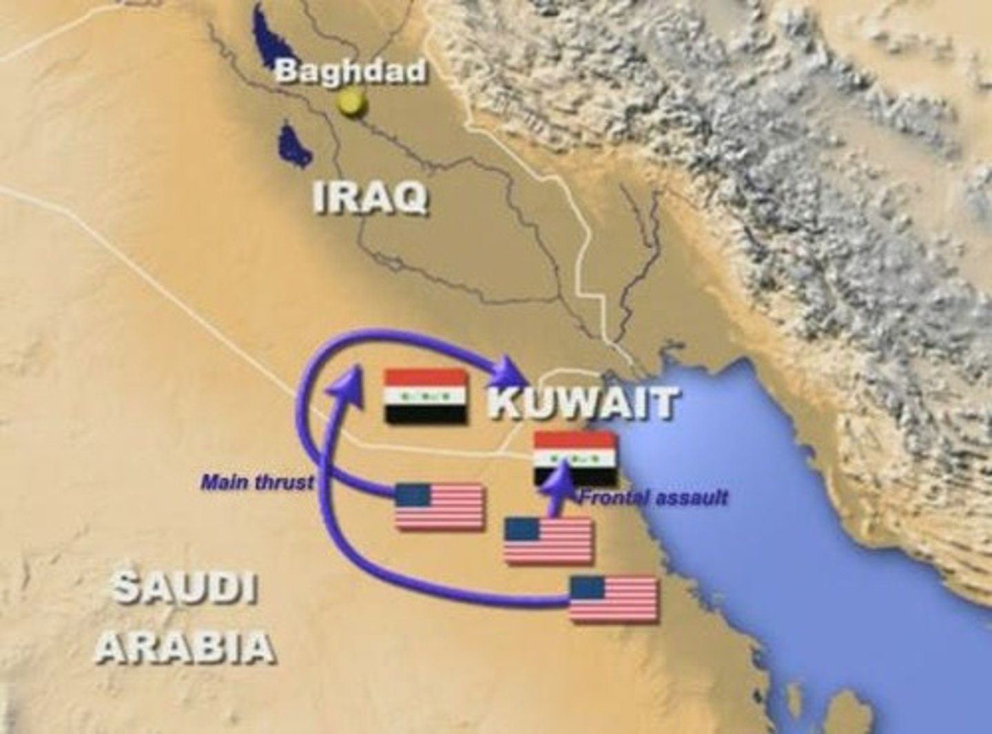 <p>Iraq invaded Kuwait on August 2, 1990, seizing its rich oil fields and claiming it as Iraqi territory.</p>