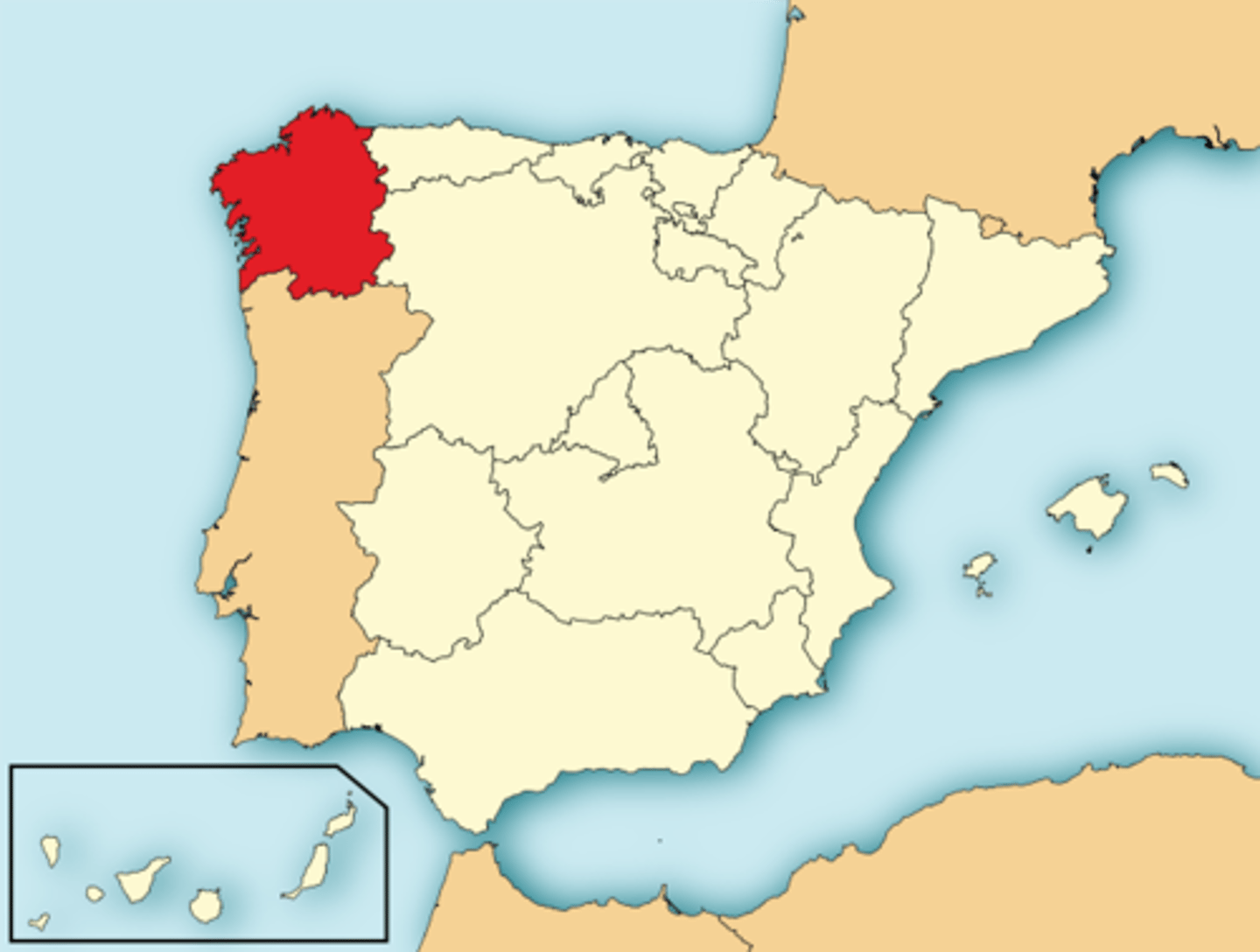 <p>Santiago de Compostela y A Coruña</p>