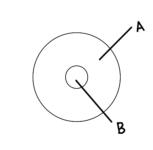 <p>A: thick muscle</p><p>B: small lumen</p>