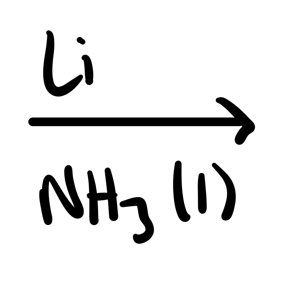 <p><span>Li, NH3 (I) - triple bond breaks and form double bond (not terminal)</span></p>