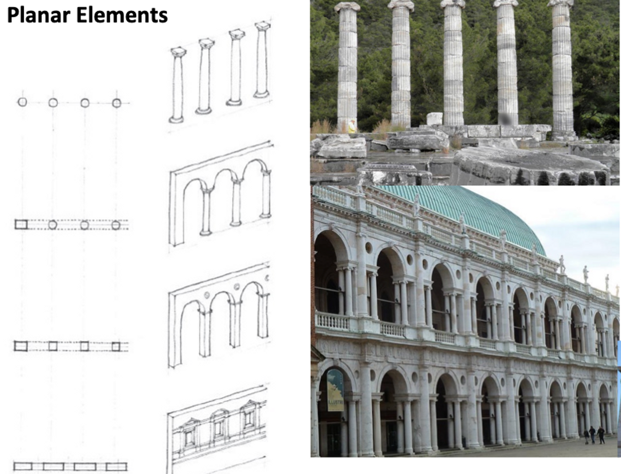 * a row of columns supporting and entablature. it is often used to define the
  public face of a building like fronts