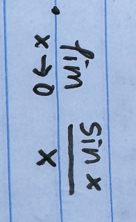 <p>lim (x→ 0) sin x/x</p>
