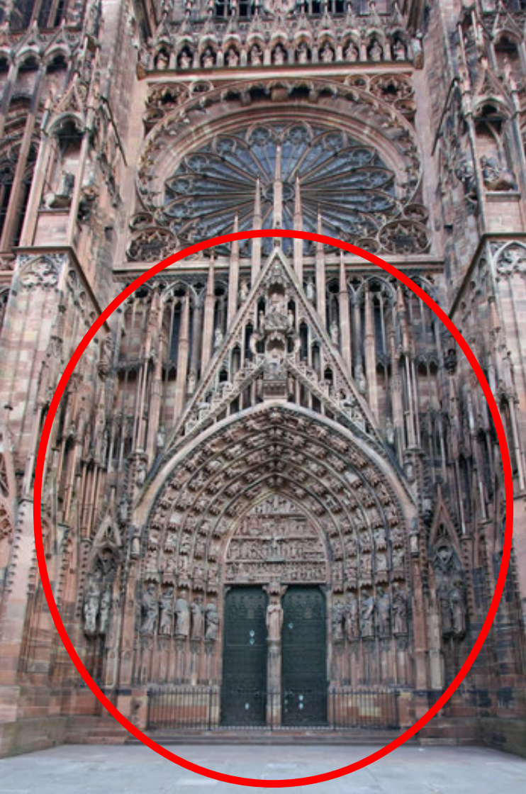 <p><span>An opening, often serving as an entrance composed of a series of formal elements such as a tympanum, jambs, lintel, and trumeau</span></p>